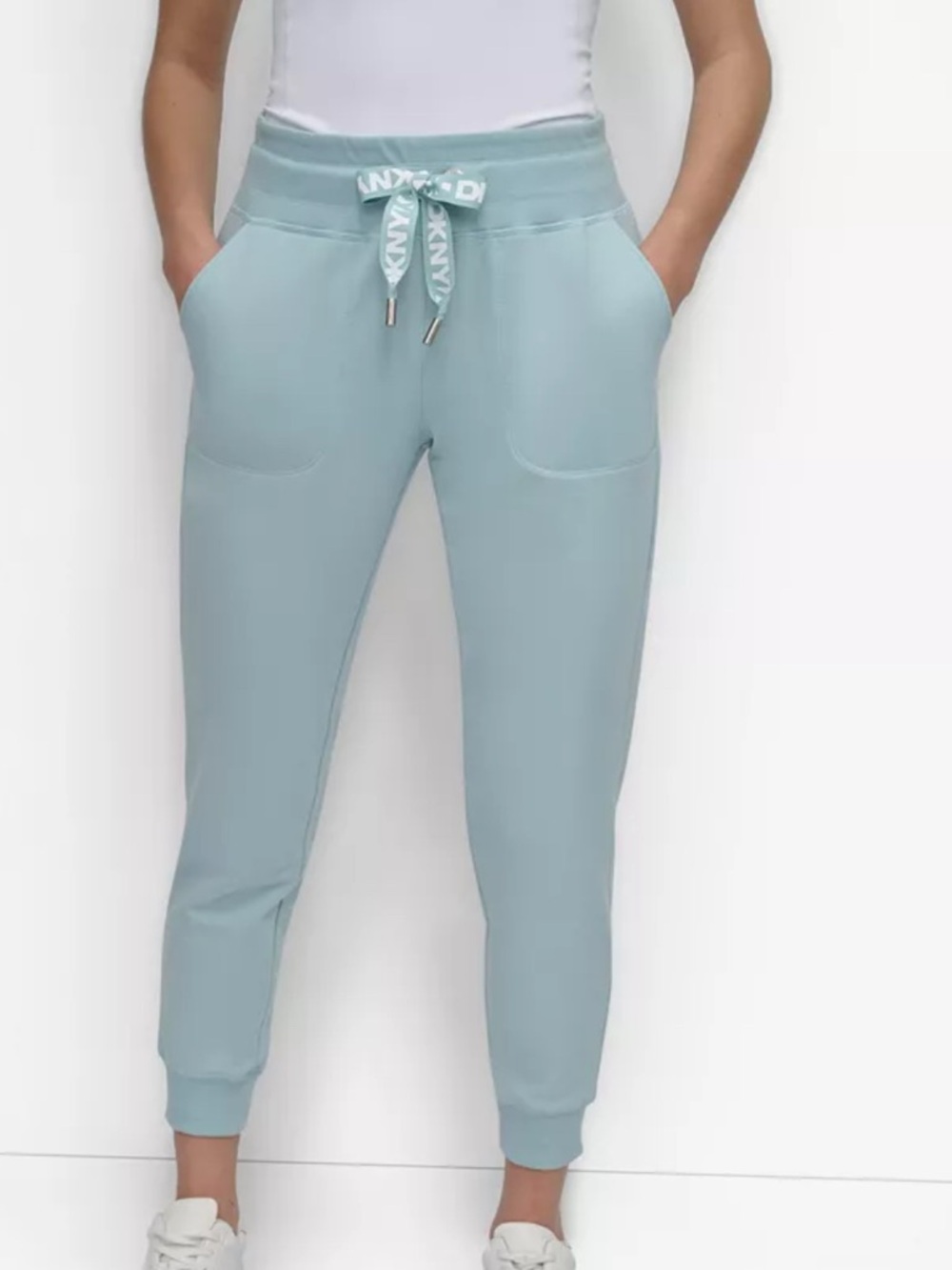 🐳⛱️⚽️🎧DKNY Pale Blue Logo Drawstring Joggers